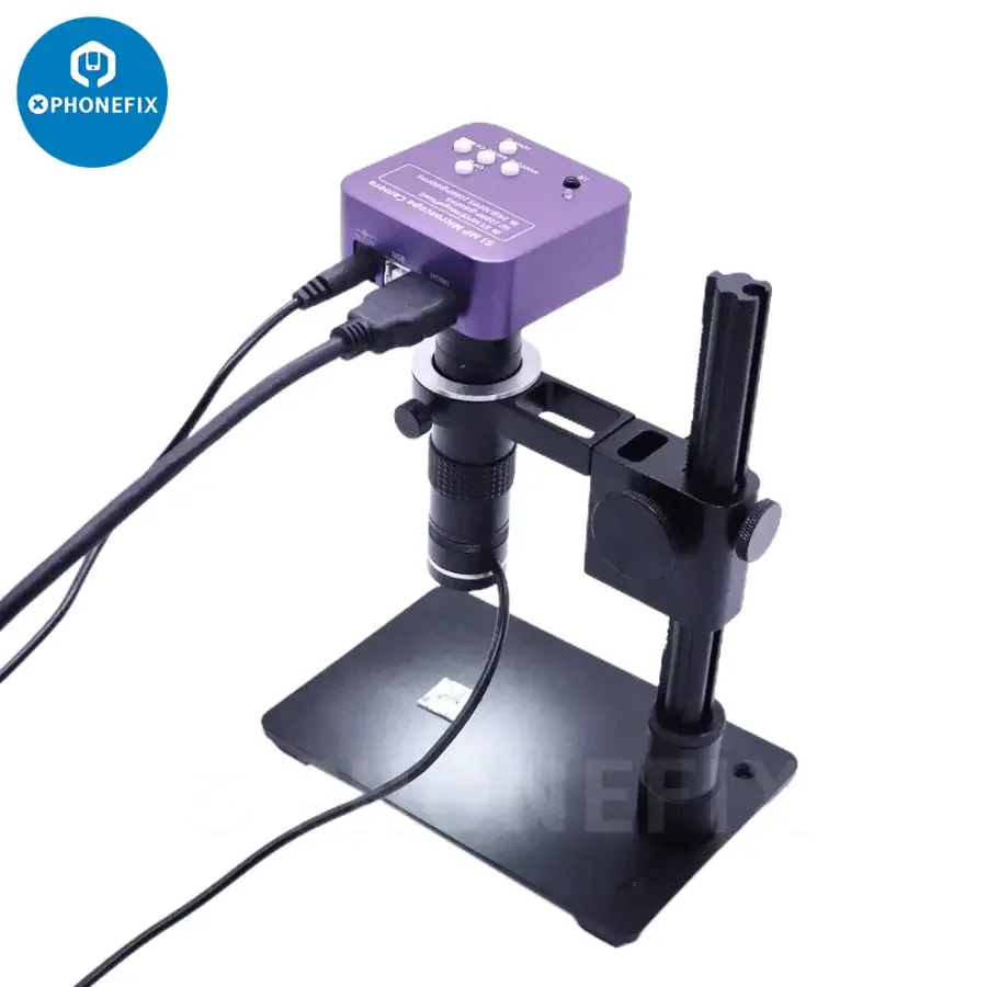 4K 51MP HMDI VAG Industrial Camera Microscope Set 130X Lens 16 LEDs Light - Image 2
