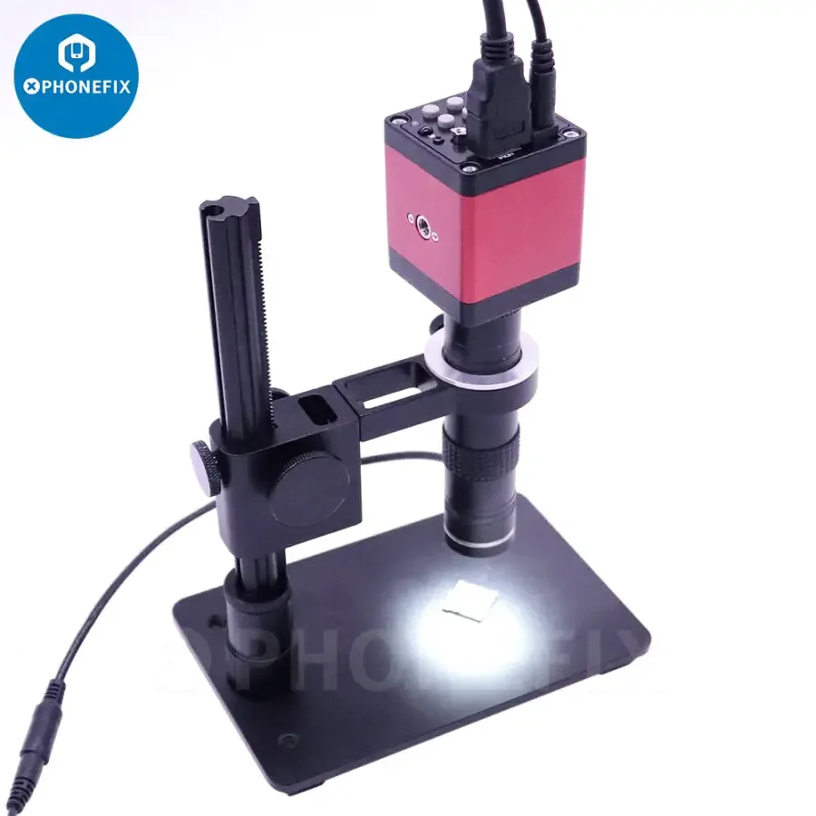 4K 51MP HMDI VAG Industrial Camera Microscope Set 130X Lens 16 LEDs Light - Image 3
