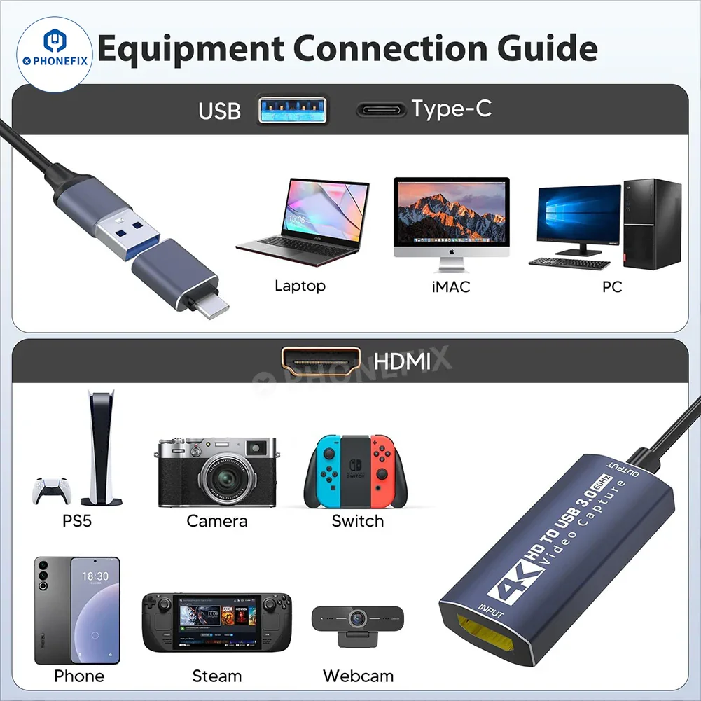 4K Audio Video 1080P Capture Card For Live Streaming Broadcasting - Image 14
