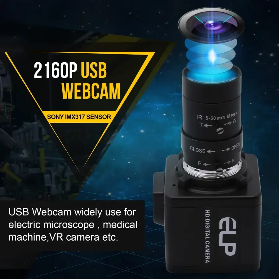 4K SONY High frame rate USB Webcam Camera with Manual Varifocal Lens - Image 7