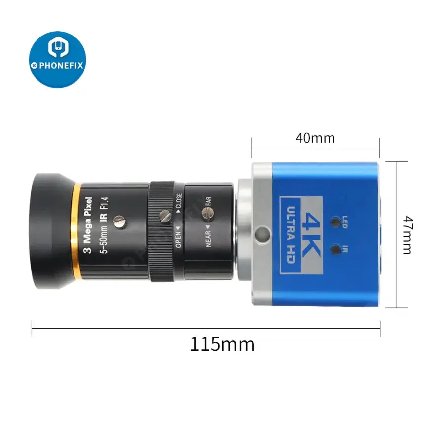 4K UHD Camera CCD Digital Detector 5.0-50mm F1.4 Lens  Industry Live Camera - Image 5