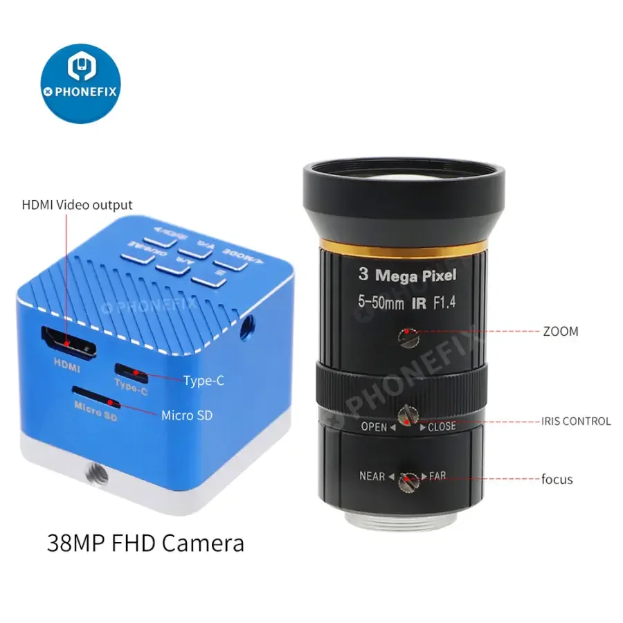 4K UHD Camera CCD Digital Detector 5.0-50mm F1.4 Lens  Industry Live Camera - Image 8
