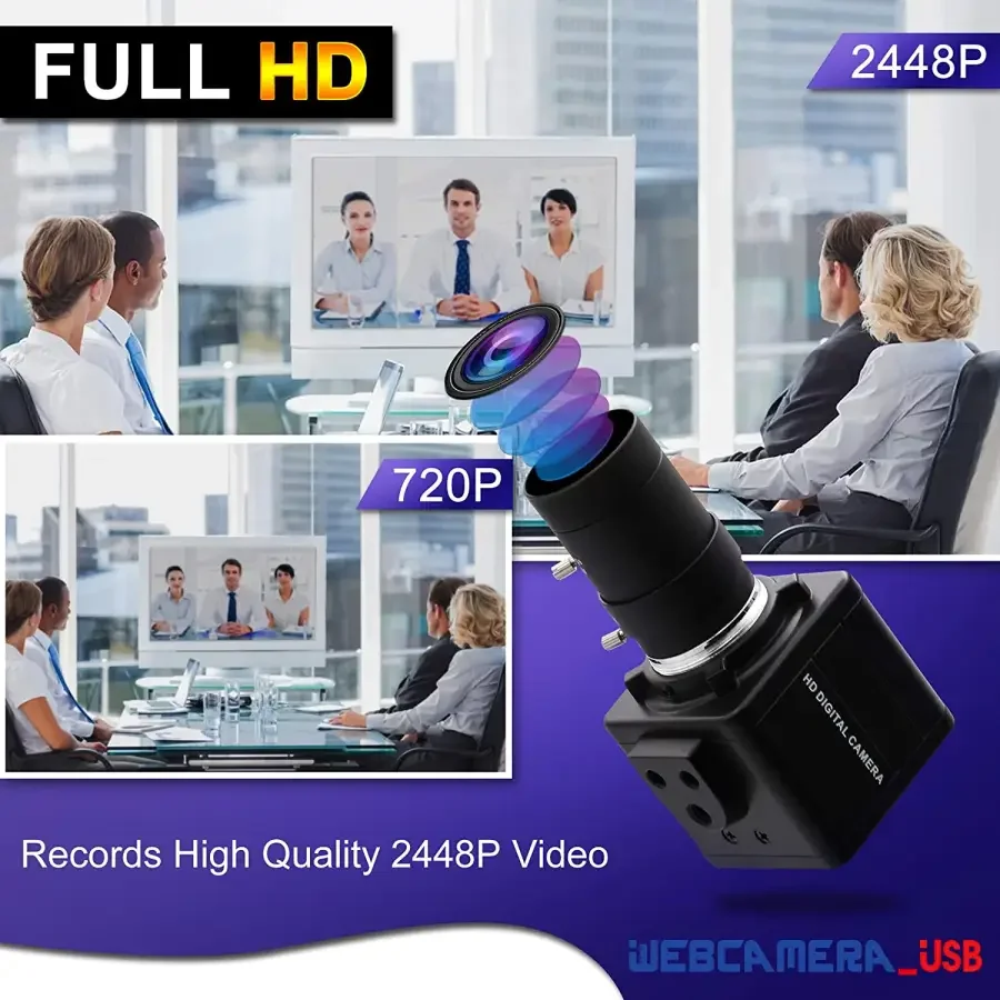 4K 8MP HD Varifocal Webcam Optical Zoom USB Web Camera - Image 17