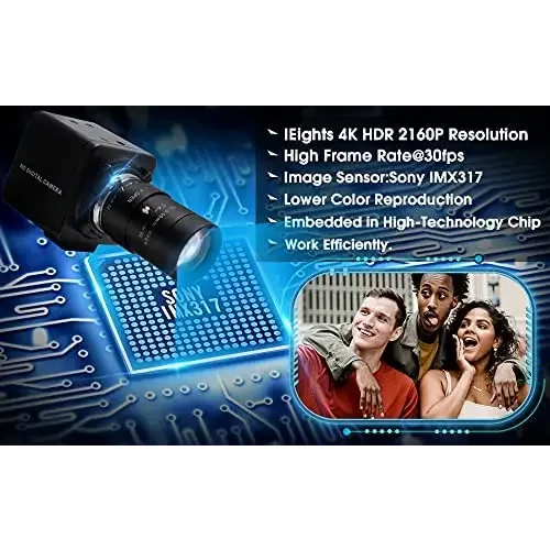 4K 8MP HD Varifocal Webcam Optical Zoom USB Web Camera - Image 8