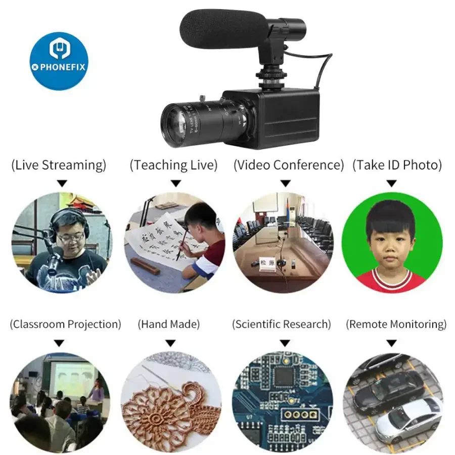 5.0MP 4K USB Webcam 10X Optical Zoom HD Camera with Microphone - Image 7