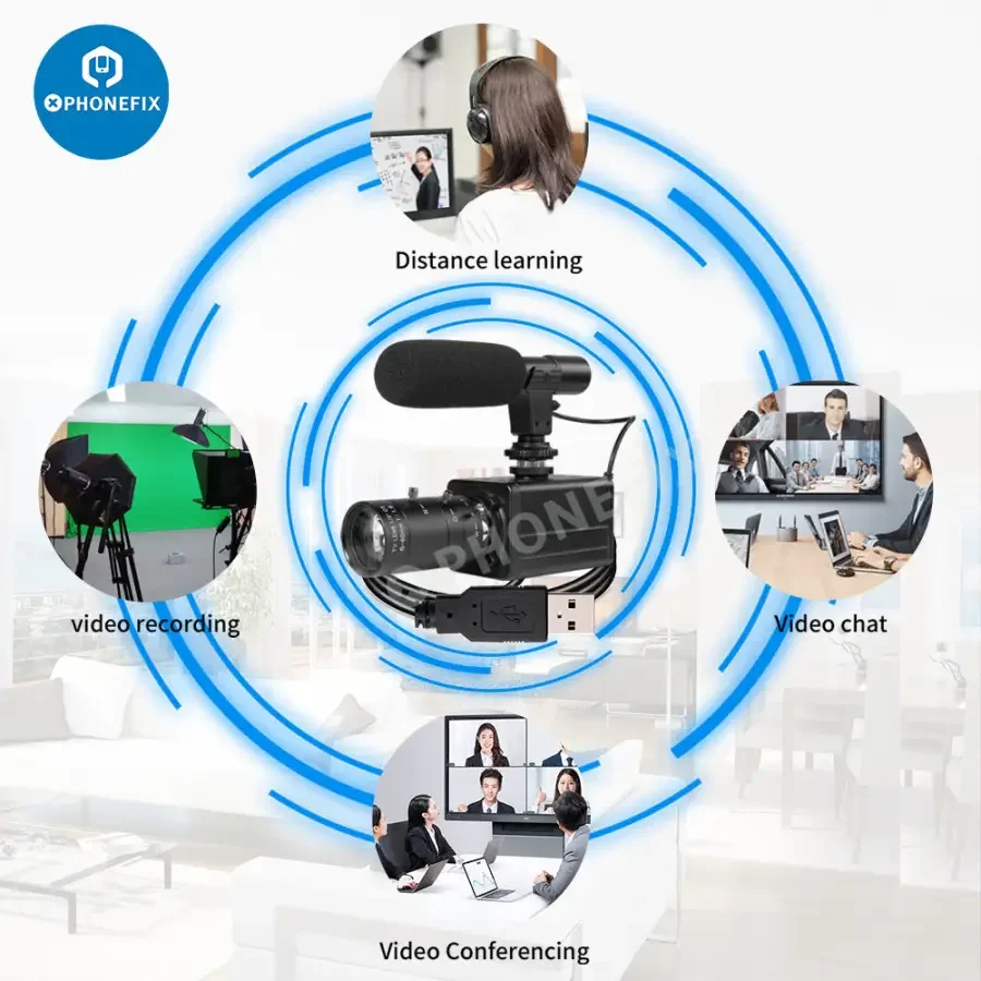 5.0MP 4K USB Webcam 10X Optical Zoom HD Camera with Microphone - Image 8