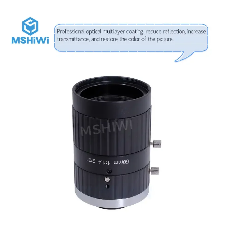 5.0MP C-mount 50mm Lens 2/3" Format F1.4 Manual Iris FA Lens - Image 9