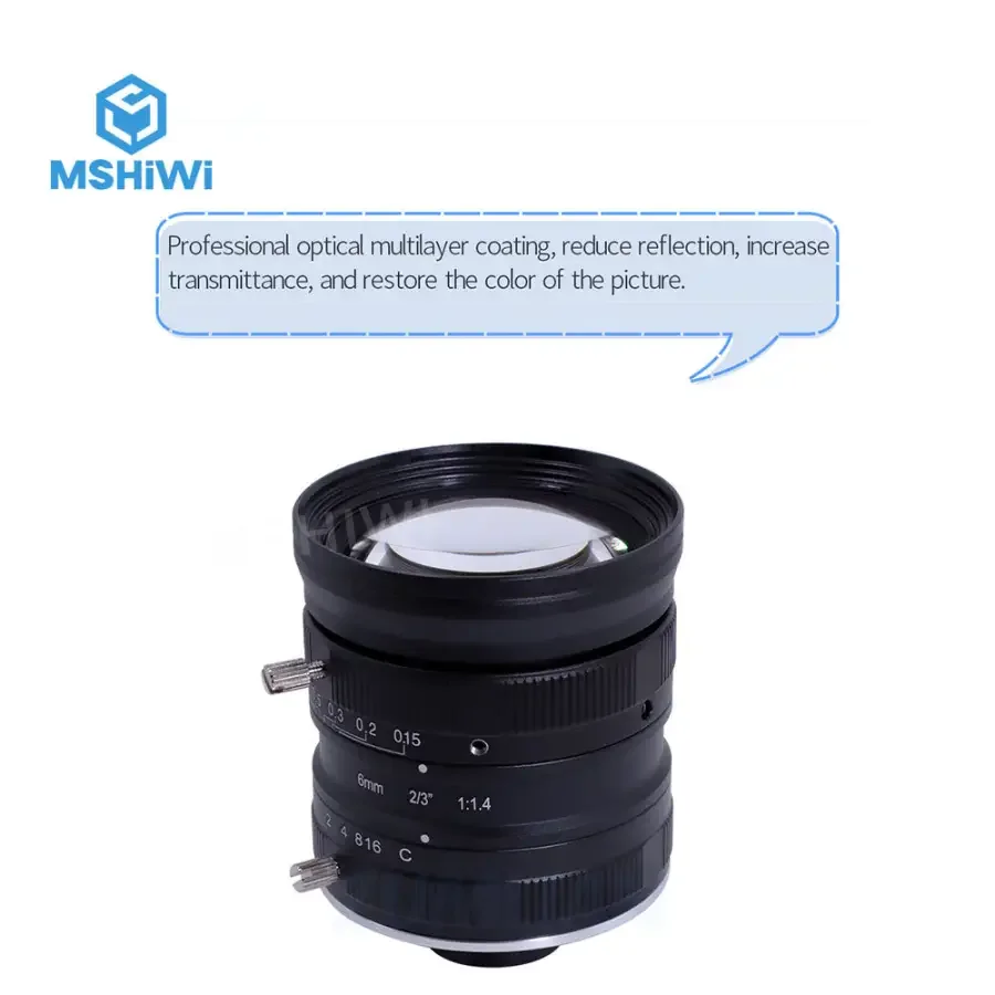5.0MP C-mount 6mm FA Lens 2/3" F1.4 Industrial Camera Len - Image 6