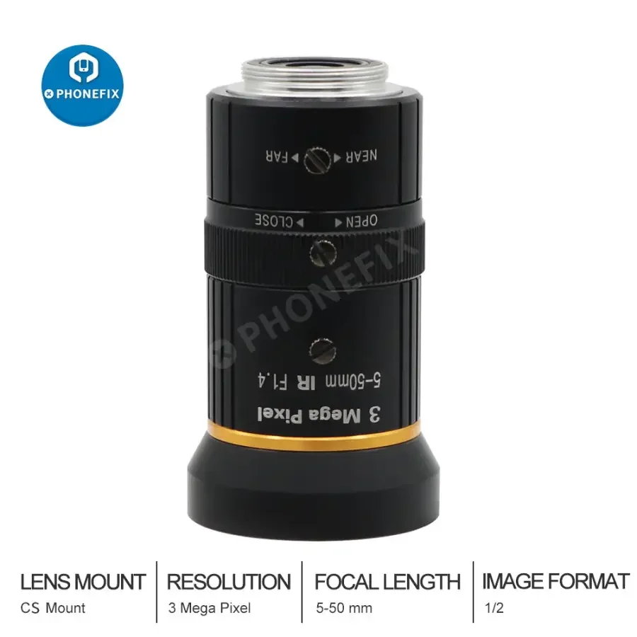 5-50mm 3.0MP Varifocal Lens 1/2.7" F1.4 Manual Iris CS Mount Lens - Image 8