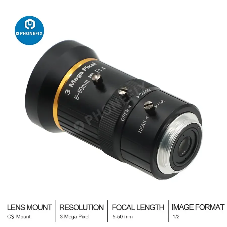 5-50mm 3.0MP Varifocal Lens 1/2.7" F1.4 Manual Iris CS Mount Lens - Image 9