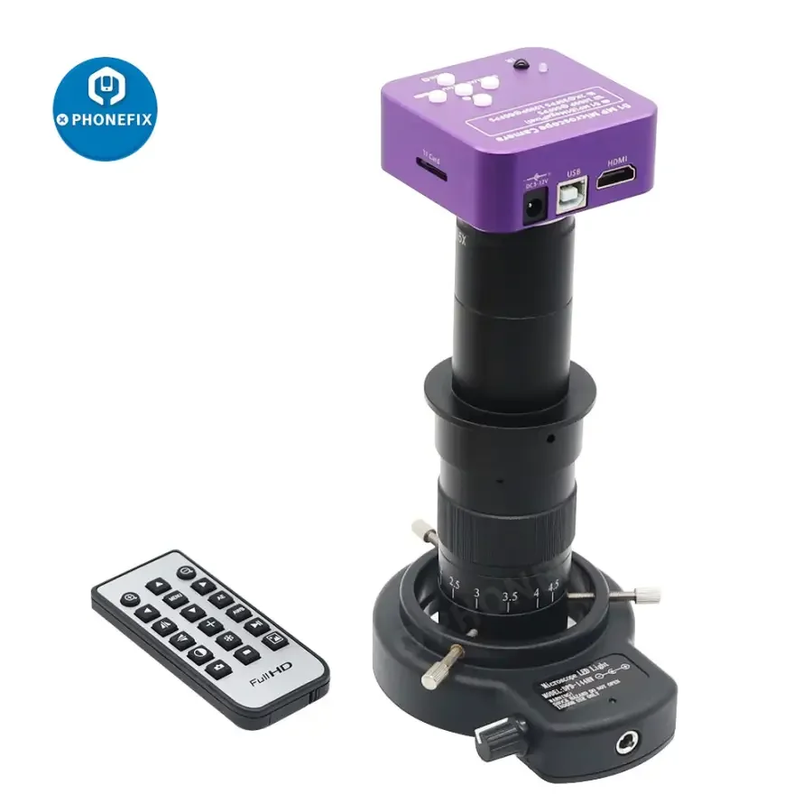 51MP 2K HDMI Industrial Microscope Camera 180X Lens Ring Light - Image 9