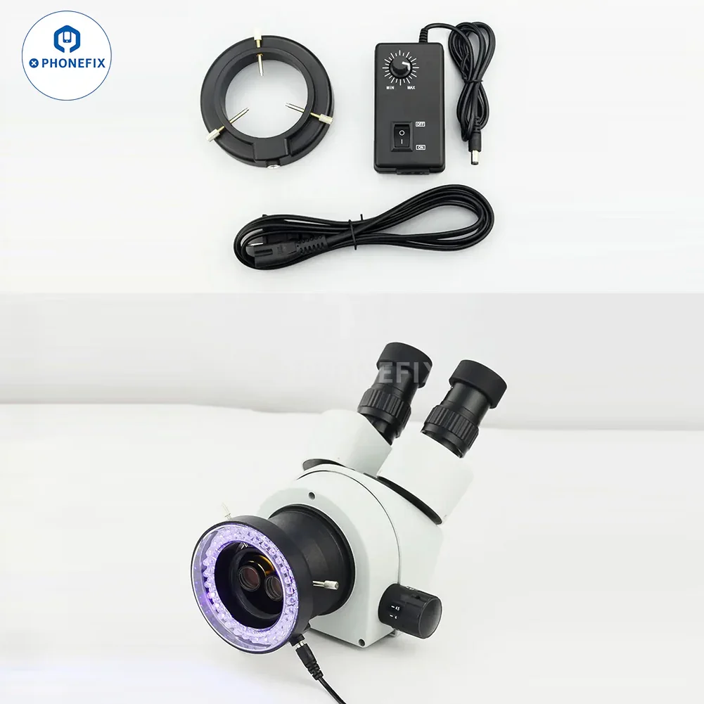 56 LED Purple UV Light Brightness Adjustable Microscope Ring Lamp - Image 2