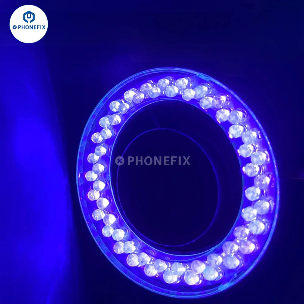 56 LED Purple UV Light Brightness Adjustable Microscope Ring Lamp - Image 3
