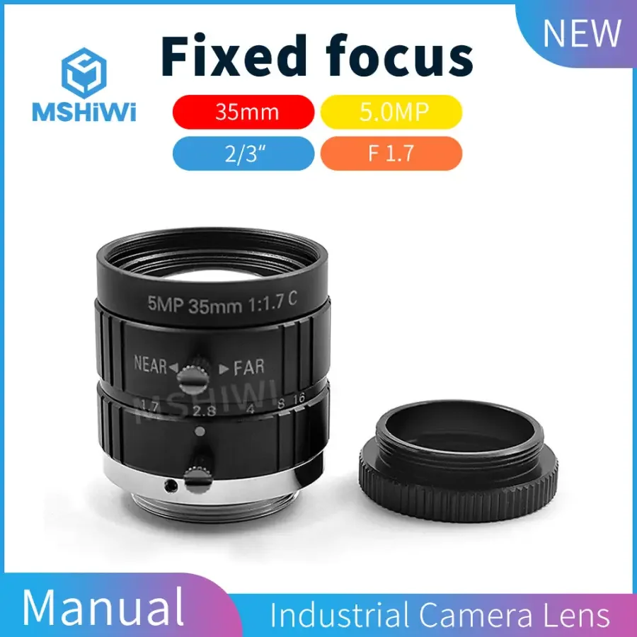 5MP 2/3" F1.7Manual Iris 35mm Prime Lens For Industrial Camera - Image 2