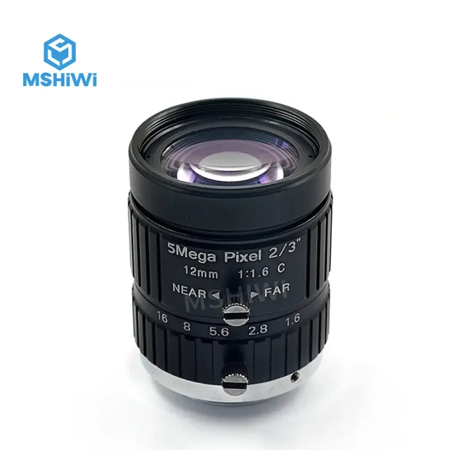 5MP C-Mount 2/3" 12mm Prime Lenses F1.6 Manual Iris Lens - Image 6