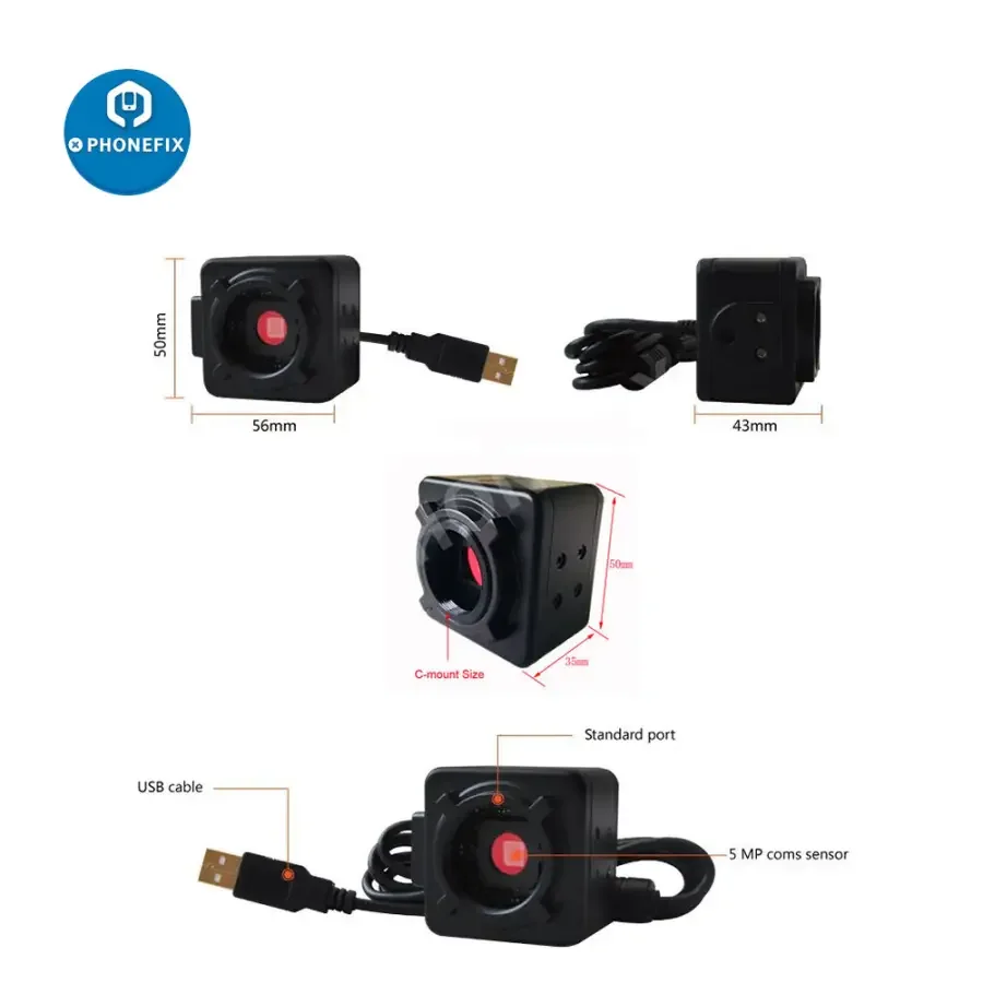5MP CMOS USB Microscope Industrial Camera Digital Electronic Eyepiece - Image 9