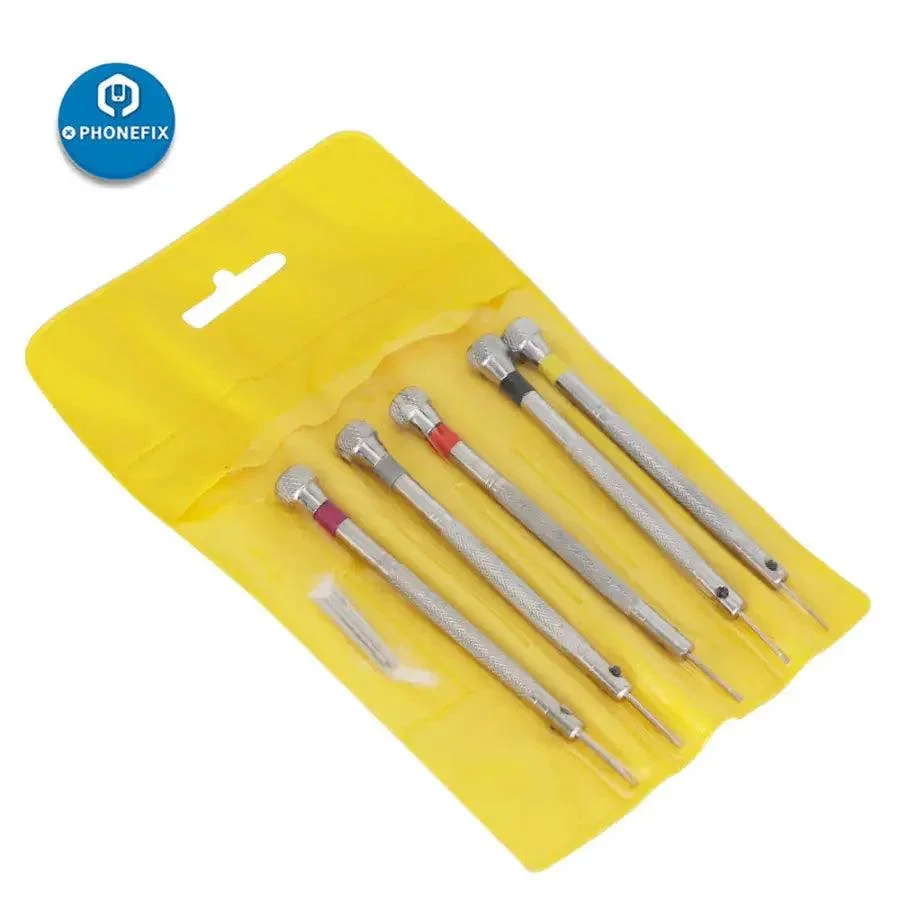 5Pcs Alloy Steel Screwdriver Watch Opening Tools Kit Silver Link Pins - Image 5