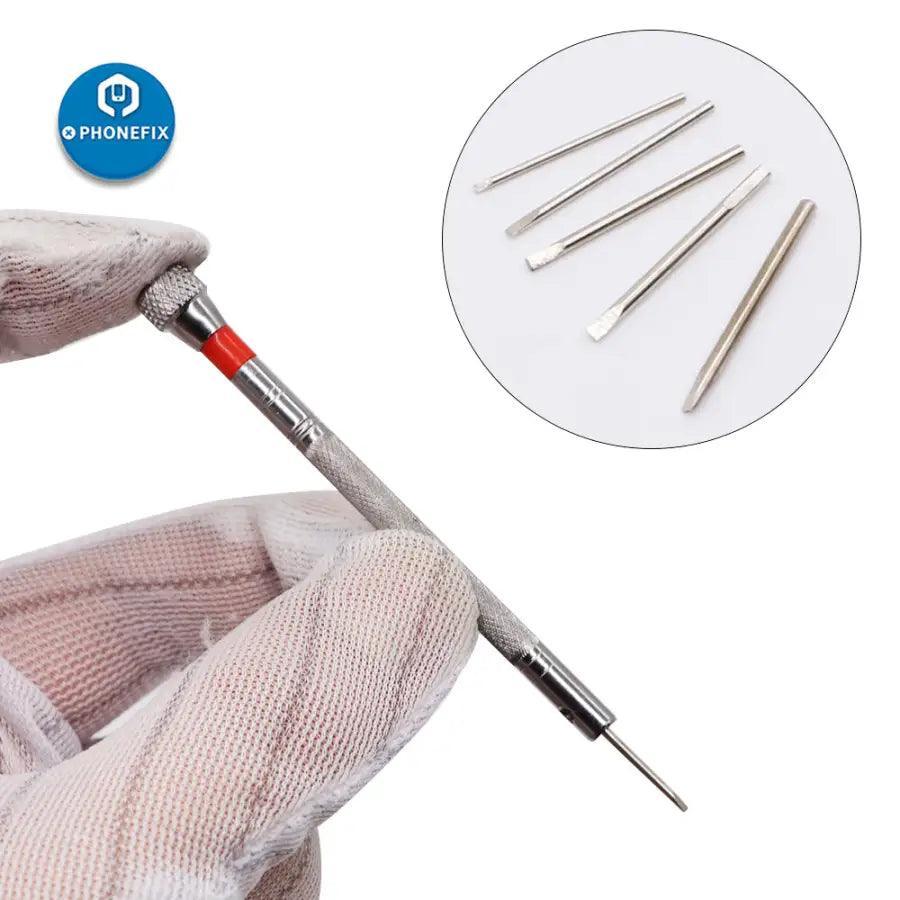 5Pcs Alloy Steel Screwdriver Watch Opening Tools Kit Silver Link Pins - Image 7
