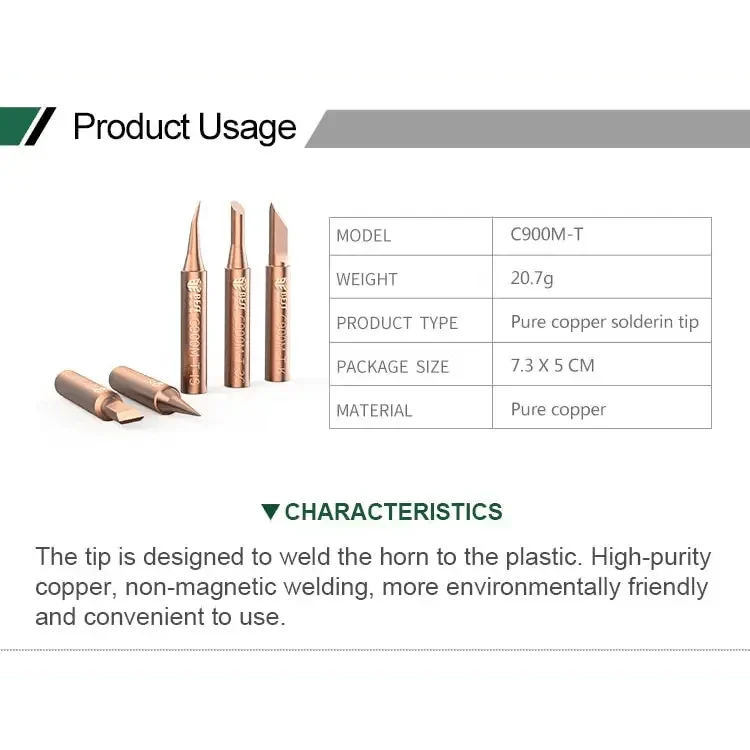 5pcs/Set 900M Solder Iron Tip Welding Nozzle Oxygen-free copper - Image 8