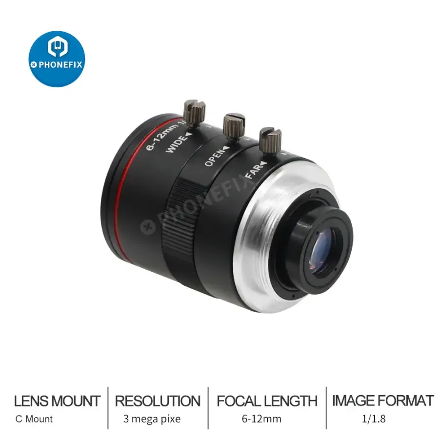 6-12MM Industrial Camera Lenses, 1/1.8", 6mm, F/1.6, C-Mount - Image 5