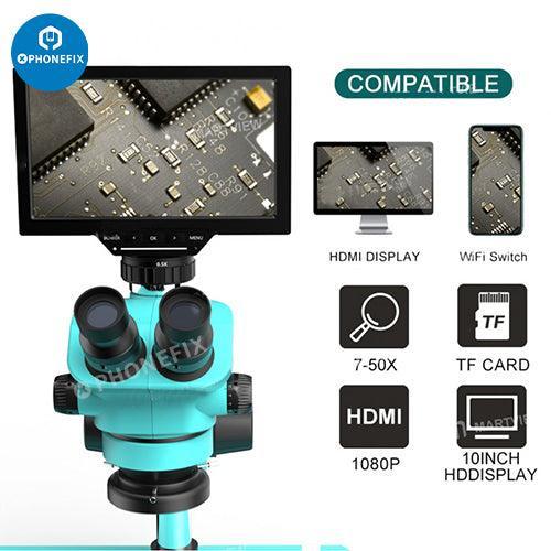 6.5-65X 7-50X Zoom Trinocular Stereo Microscope With HD Camera Monitor - Image 3