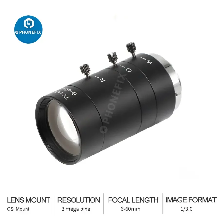 6-60mm 1/3" CCD F1.6 CS Mount Lens for CCTV Surveillance Camera - Image 4