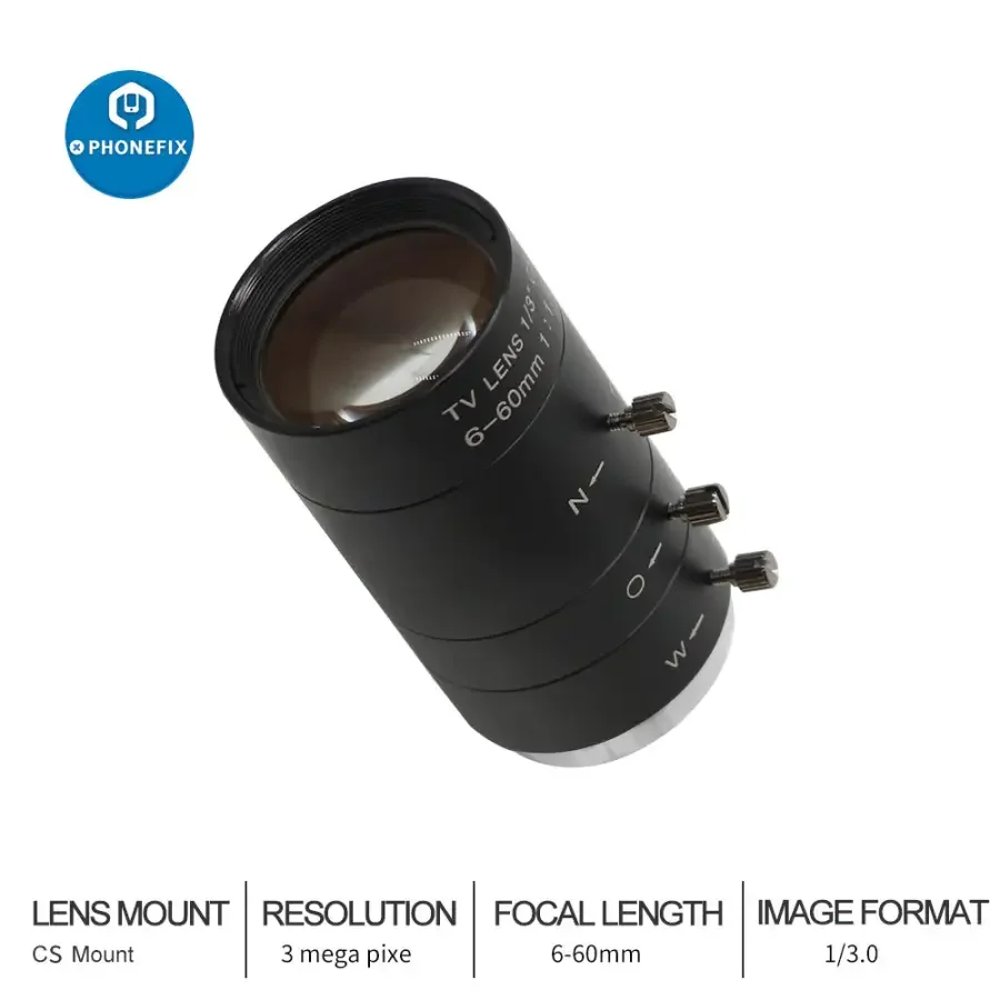 6-60mm 1/3" CCD F1.6 CS Mount Lens for CCTV Surveillance Camera - Image 5
