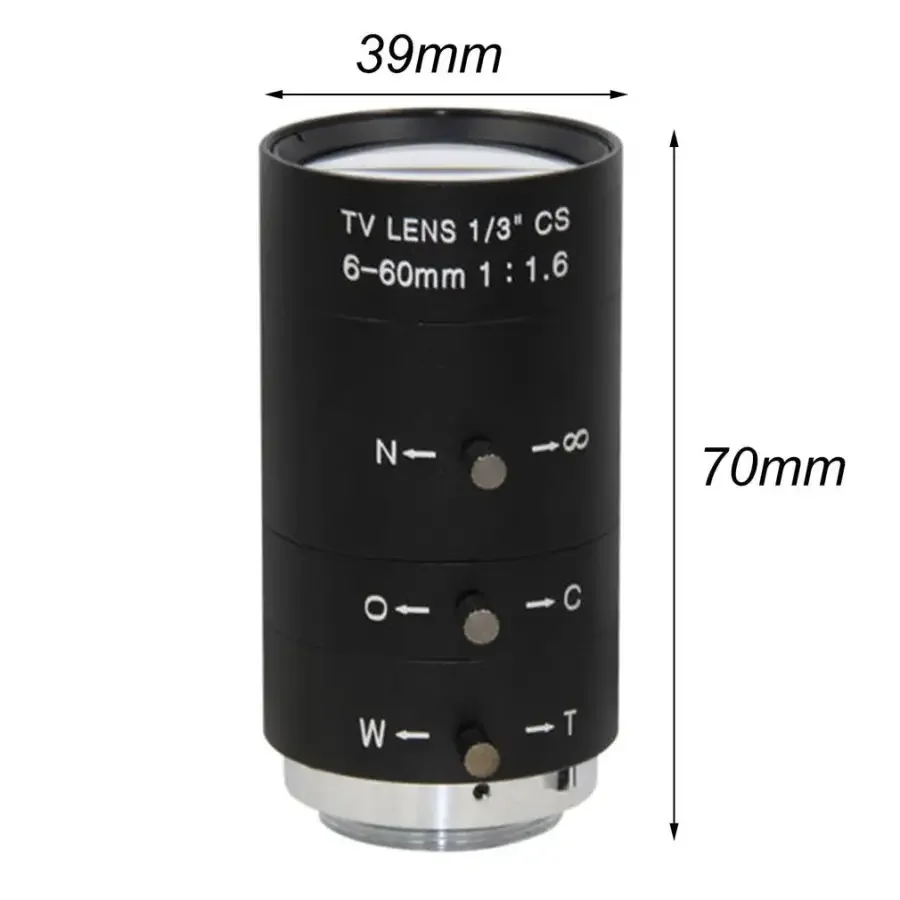 6-60mm CS Mount Lens Manual Varifocal Lens For Industrial Microscope - Image 5