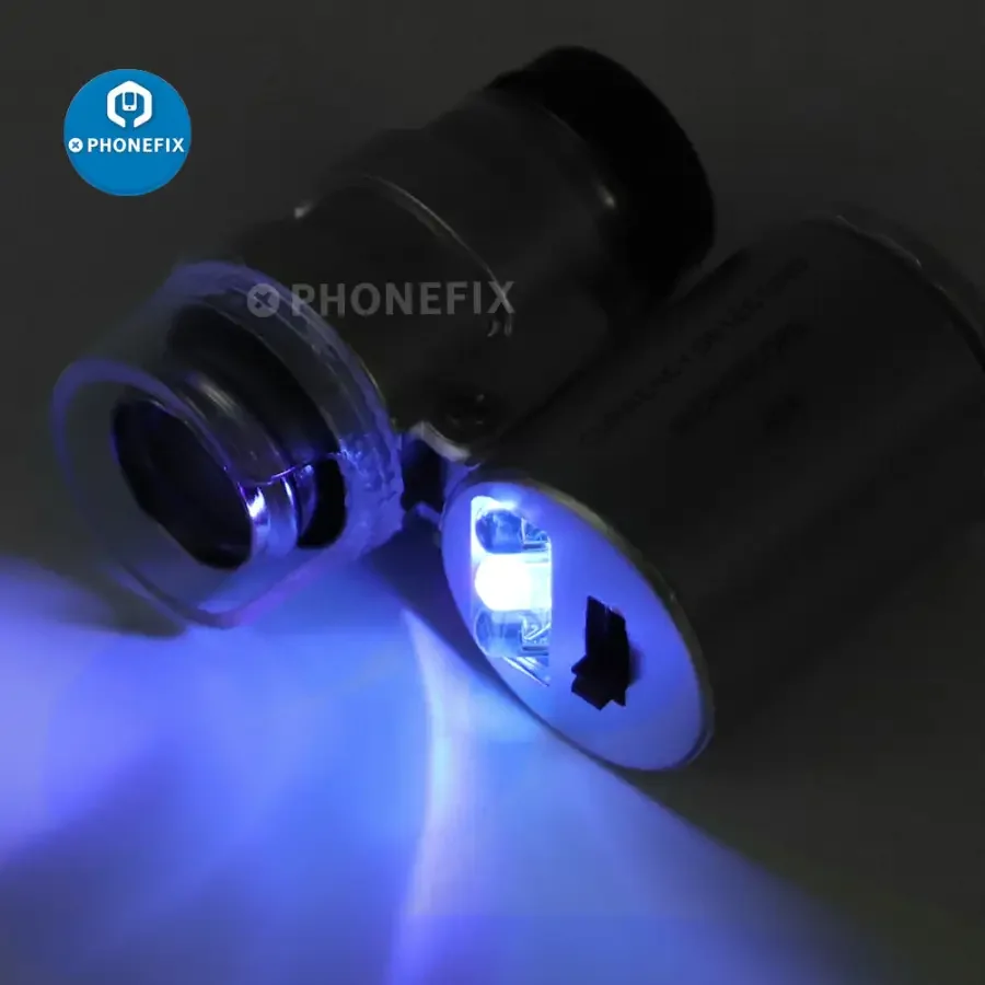 60X Mini Jeweler Loupe Currency Detecting + LED UV Light Magnifier - Image 2