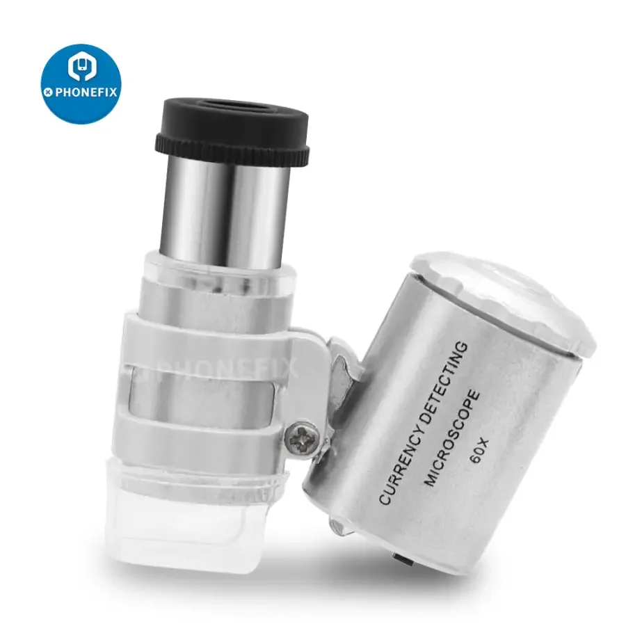 60X Mini Jeweler Loupe Currency Detecting + LED UV Light Magnifier - Image 3