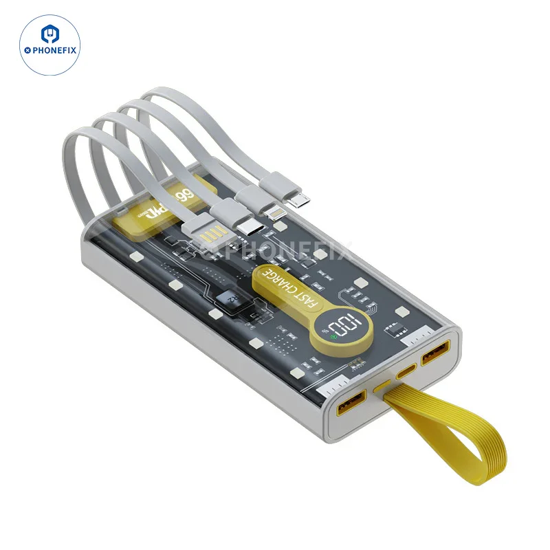 66W Super Fast Charging 20000mAh Portable Transparent Power Bank - Image 6