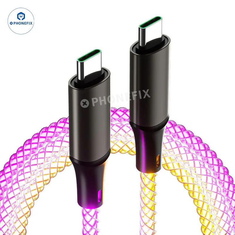 6A Super Fast Charging Cable Gradient Light Phone CarPlay Data Line - Image 3