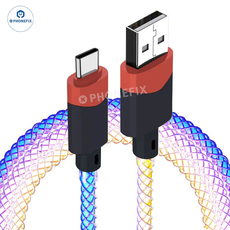 6A Super Fast Charging Cable Gradient Light Phone CarPlay Data Line - Image 8