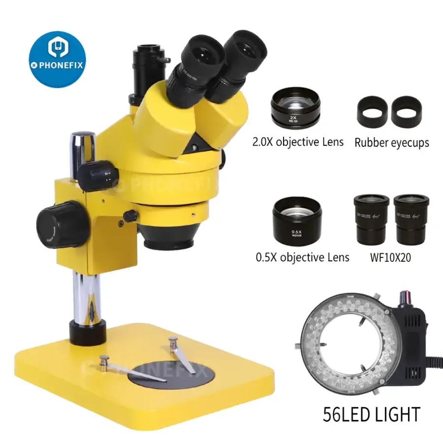 7-45X 3.5X-180X Trinocular Stereo Microscope With WF10X WF20X Eyepiece - Image 2