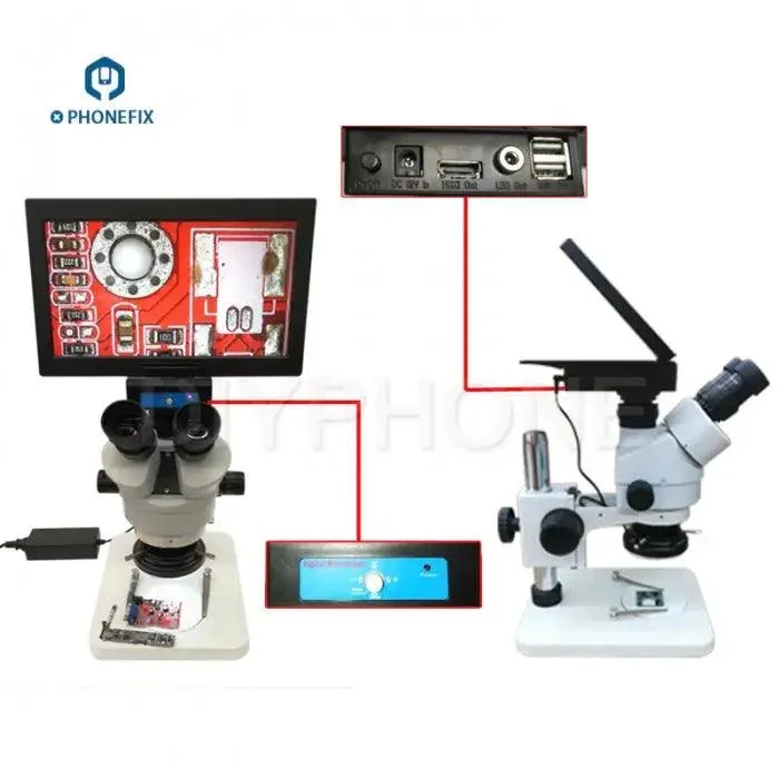 7-45X Integrated Trinocular Microscope with 10.6 inch Display Screen - Image 4