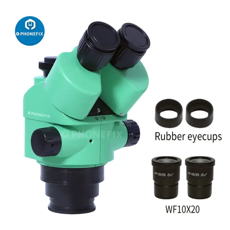 3.5X-180X Simul-focal Green Trinocular Zoom Stereo Microscope Head - Image 5