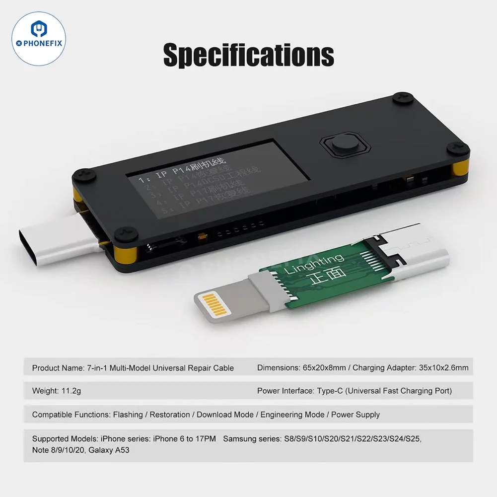 7 In 1 Restore Cable for iPhone Recovery/Samsung Download Mode - Image 5