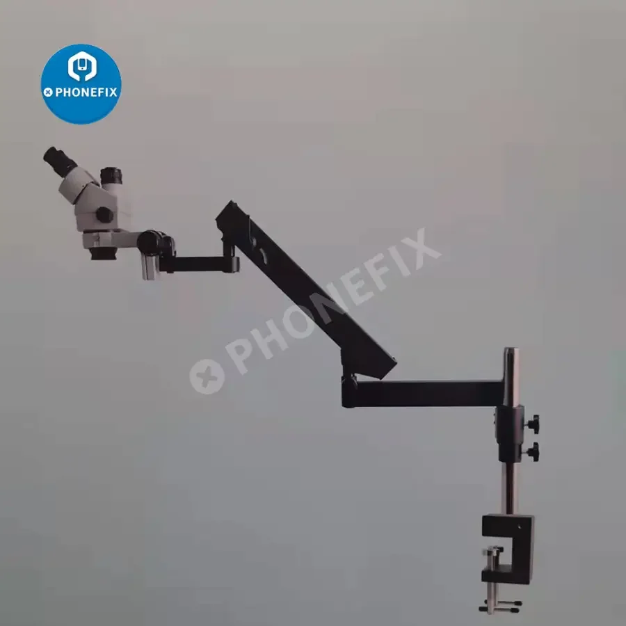 7X-45X Simul-Focal Double Boom Stand Trinocular Stereo Microscope - Image 3