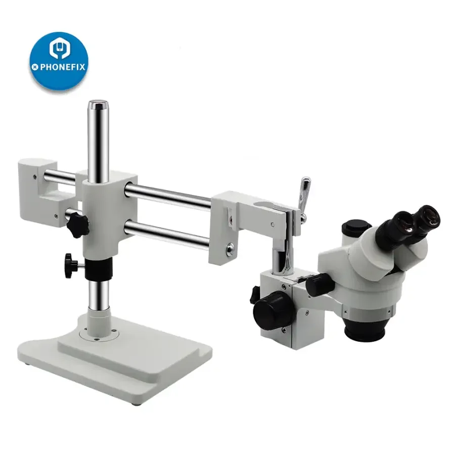 7X-45X Simul-Focal Double Boom Stand Trinocular Stereo Microscope - Image 4