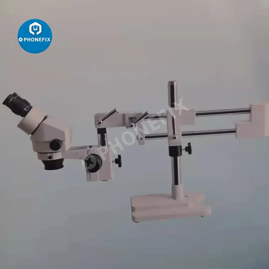 7X-45X Simul-Focal Double Boom Stand Trinocular Stereo Microscope - Image 5