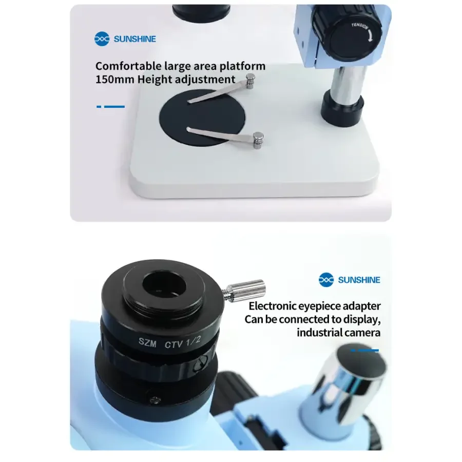 7X-45X SZM45T-B1 Trinocular Stereo Microscope with LED Lamp - Image 13
