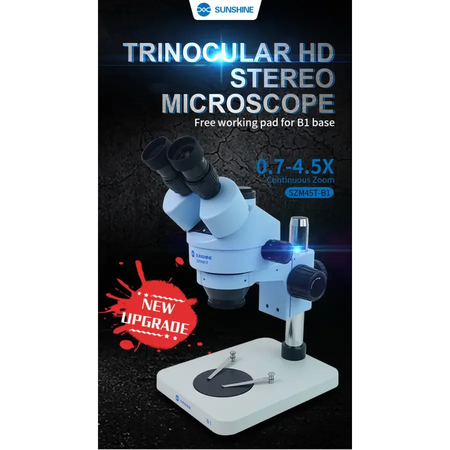 7X-45X SZM45T-B1 Trinocular Stereo Microscope with LED Lamp - Image 2