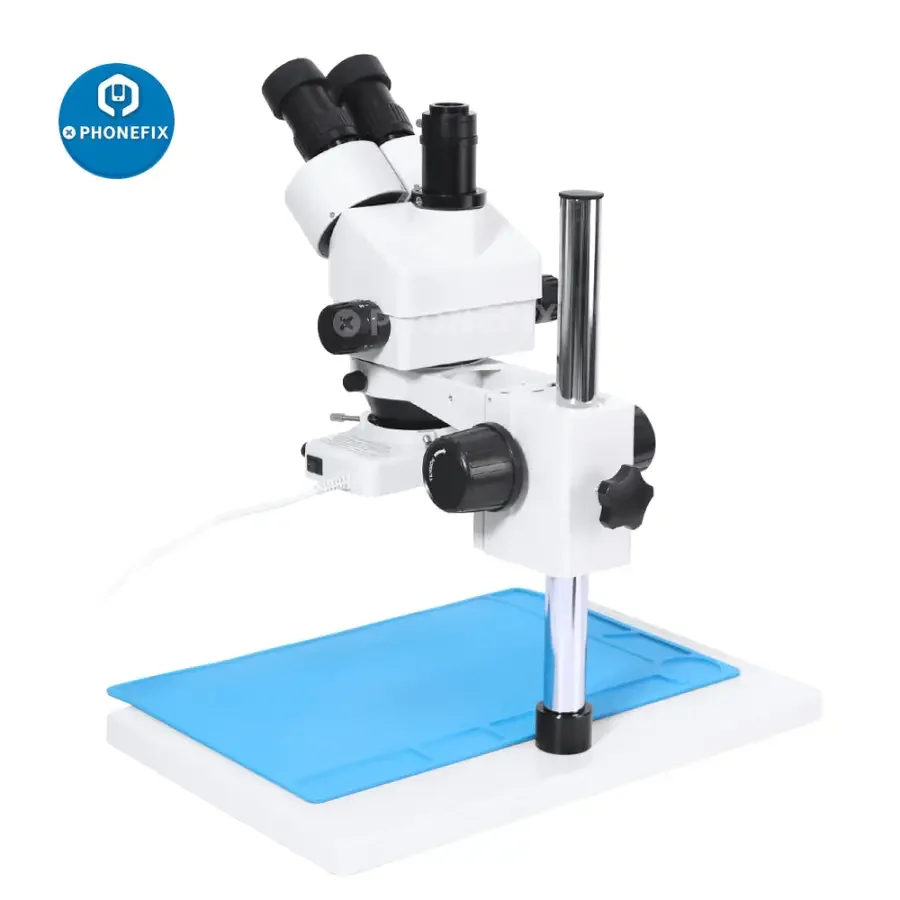 7X-45X Trinocular Stereo Zoom Big Table Stand Microscope For PCB Repair - Image 12
