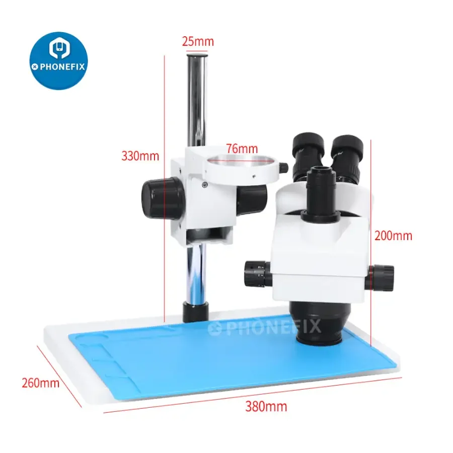 7X-45X Trinocular Stereo Zoom Big Table Stand Microscope For PCB Repair - Image 13