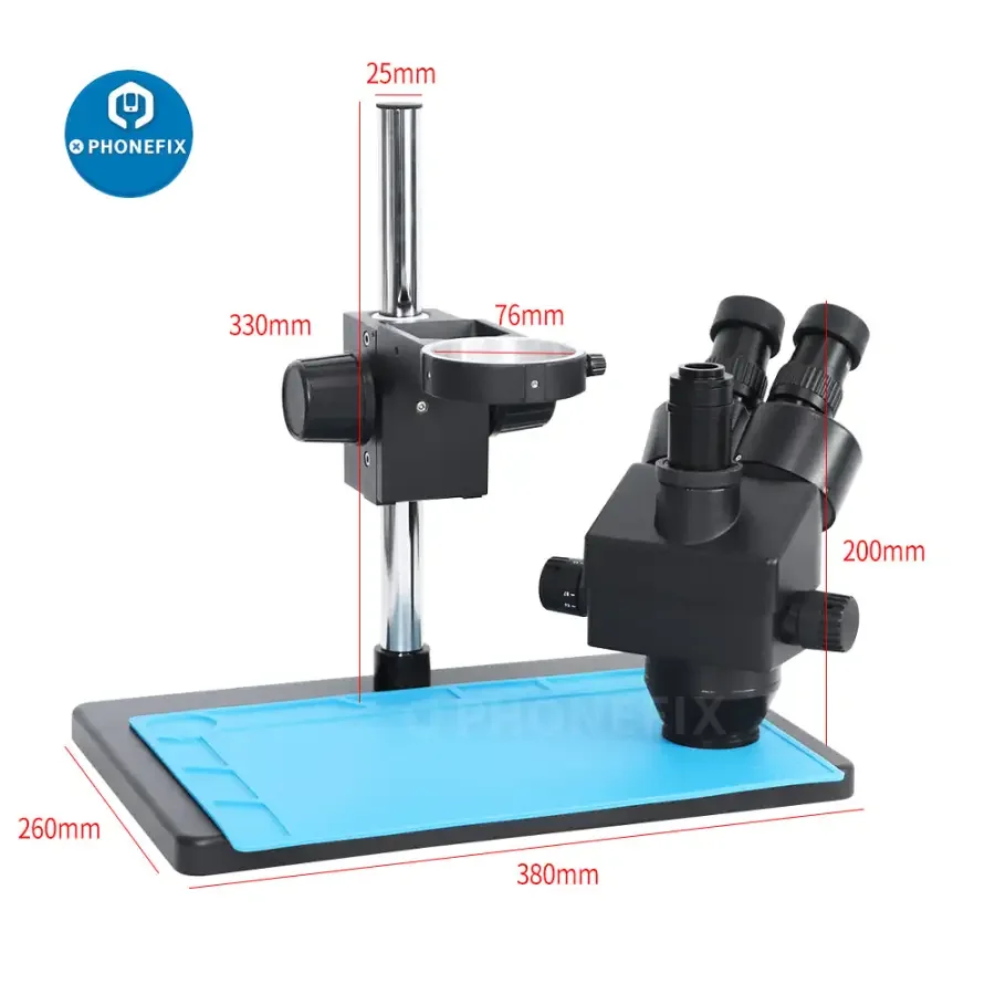 7X-45X Trinocular Stereo Zoom Big Table Stand Microscope For PCB Repair - Image 15
