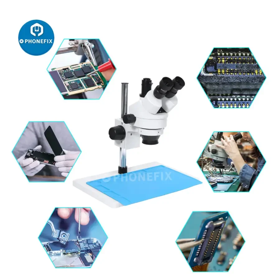 7X-45X Trinocular Stereo Zoom Big Table Stand Microscope For PCB Repair - Image 9