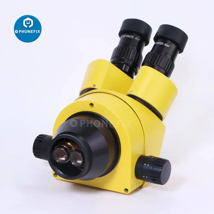 7X-45X Yellow Trinocular Stereo Zoom Microscope For Phone PCB Repair - Image 8