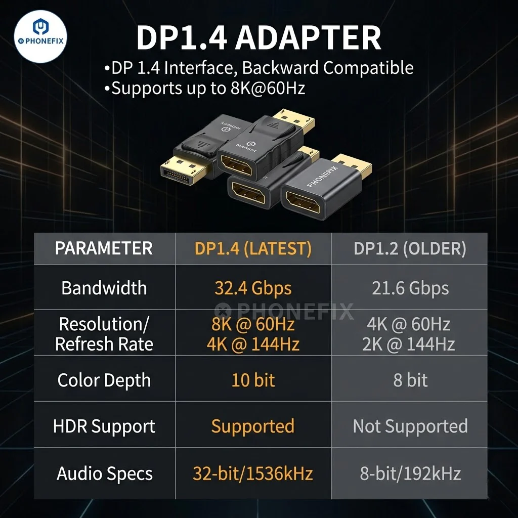 8K 60Hz DP1.4 DisplayPort Extension Adapter for DP Cable Extension - Image 5