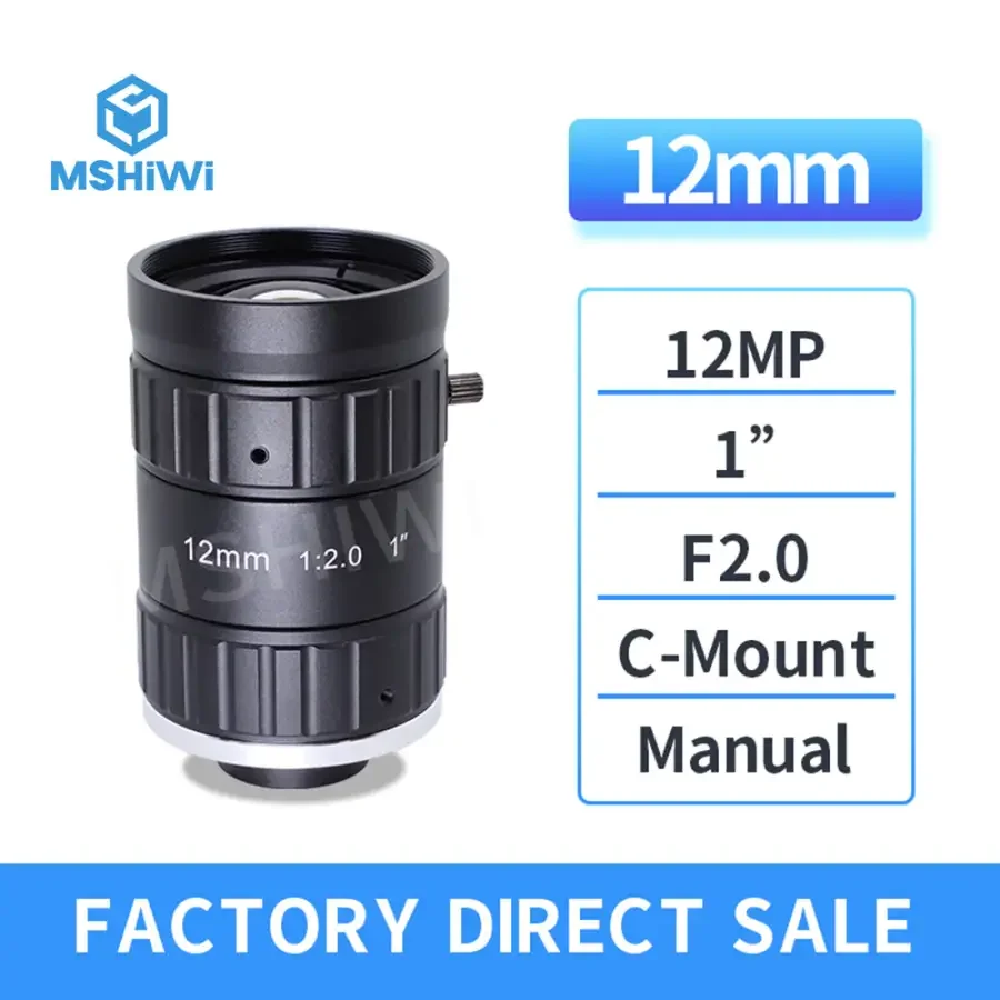8MP C-mount F2.0 Aperture 1" 16mm-50mm Prime FA Industrial Lens - Image 3