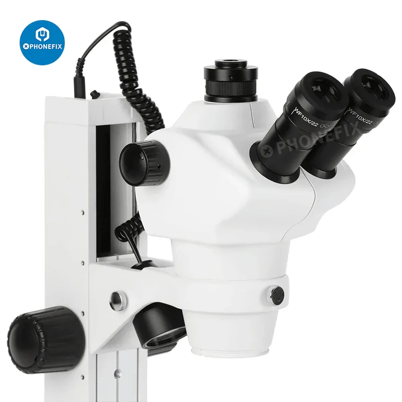 8X-50X Parfocal Trinocular Microscope With Track Stand Two Lights - Image 3
